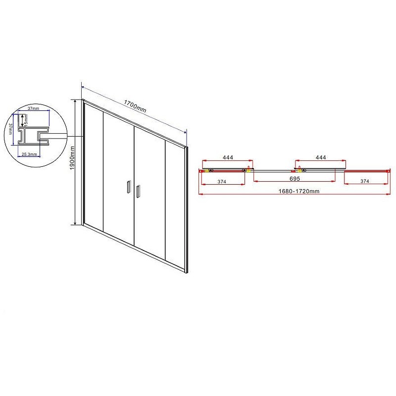 Душевой уголок Vincea Garda 170x100 VSR-1G21017CLG