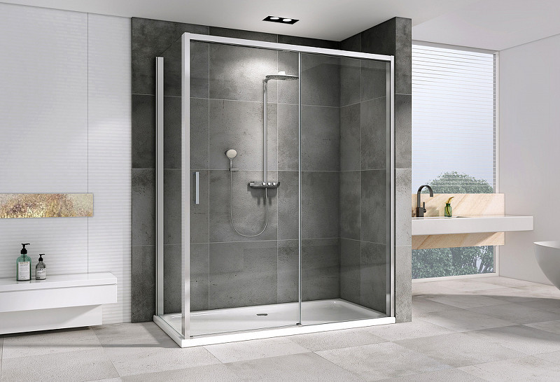 Душевой уголок Abber Komfort 140x100 AG93140-S102 профиль Хром стекло прозрачное