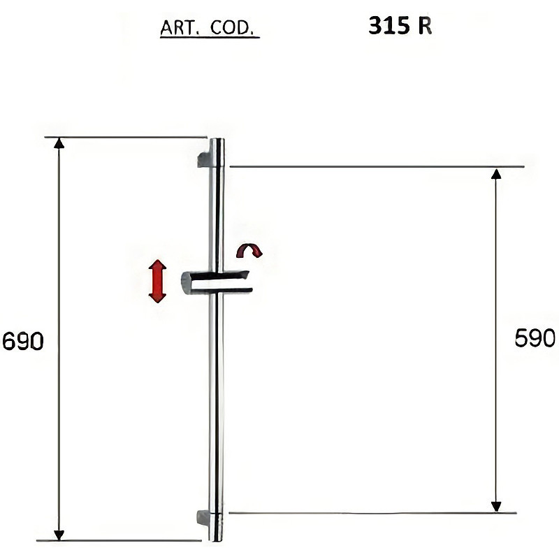 Душевая штанга Remer 315R Хром