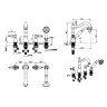 Смеситель на борт ванны Boheme Royal Cristal 395-Royal/CRST black