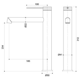 Смеситель для раковины Vincea Rim VBF-2RM2GM