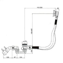 слив-перелив Villeroy&Boch U90960461 полуавтомат Хром