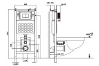 Комплект унитаза с инсталляцией Abber Bequem AC1132TC-AC0105-AC0121NG цвет Белый с сиденьем Микролифт