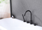 Смеситель на борт ванны Abber Wasser Kreis AF8113B черный матовый