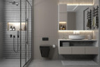 Комплект унитаза Abber Rechteck AC1201MB-AC0105-AC0120MMG с сиденьем Микролифт и клавишей смыва цвет Золото матовое
