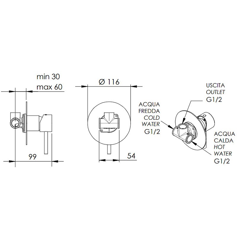 Смеситель для душа Remer X-Style X30LBO