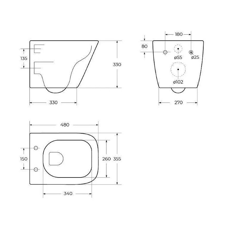Унитаз BelBagno Due BB3103CHR/SC подвесной