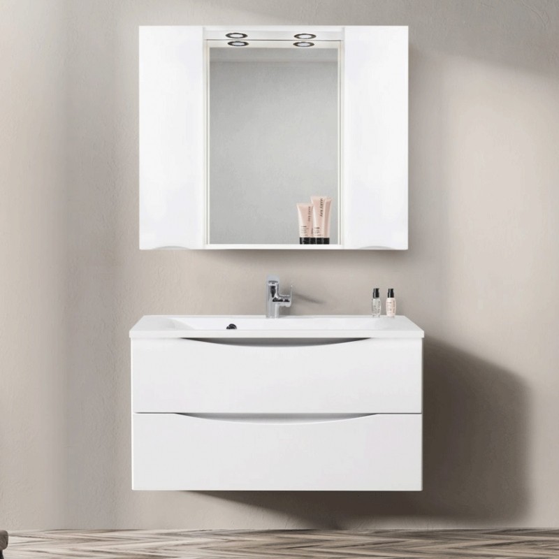 Зеркало со шкафом BelBagno MARINO-SPC-1000/750-2A-BL-P 100 с подсветкой