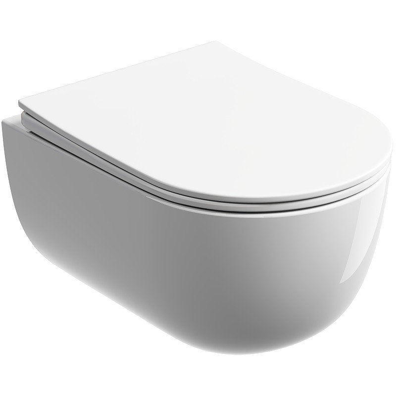 Унитаз Ceramicanova Modena Rimless CN6063 подвесной Белый глянцевый с сиденьем Микролифт