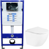 Комплект унитаза BelBagno Uno BB3105CHR/SC с инсталляцией WellWant Standart 50 WWISI1110B