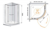 Душевой уголок Cezares Bergamo R-1 Arco 100x100 BERGAMO-W-R-1-100-ARCO-C-Cr-L-IV