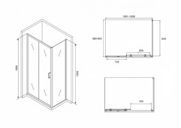 Душевой уголок Abber Schwarzer Diamant 160х90 AG30160BH-S90B профиль Черный стекло прозрачное