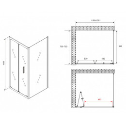 Душевой уголок Abber Sonnenstrand 120x75 AG07120B-S75B