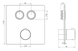 Смеситель для душа Remer X Style X99QD2KB с термостатом цвет Хром