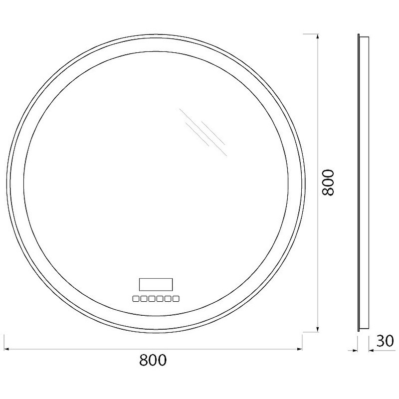 Зеркало BelBagno SPC-RNG-800-LED-TCH-RAD с подсветкой