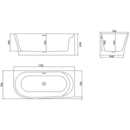 Акриловая ванна BelBagno BB410-1700-780-R 170х78