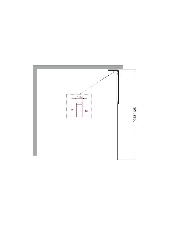 Душевая перегородка BelBagno Uno 110 UNO-L-1-TB-110-C-GM