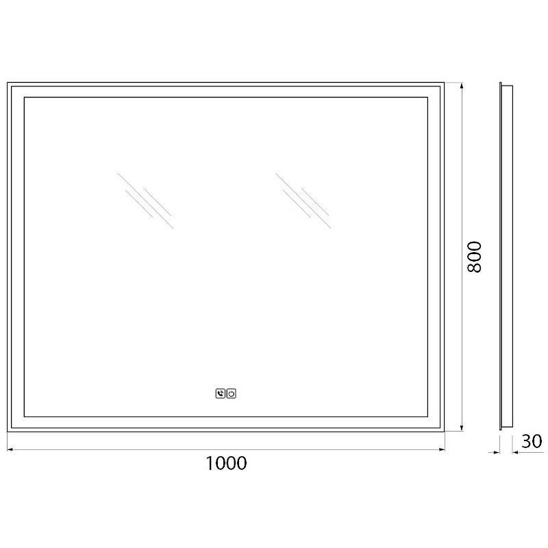 Зеркало BelBagno SPC-GRT-1000-800-LED-TCH-PHONE с подсветкой