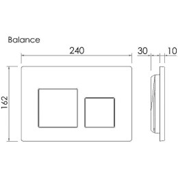 Клавиша смыва Ceramicanova Balance Square CN12-002CH Хром глянцевый