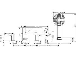 Смеситель на борт ванны Hansgrohe Vivenis 75444000 Хром