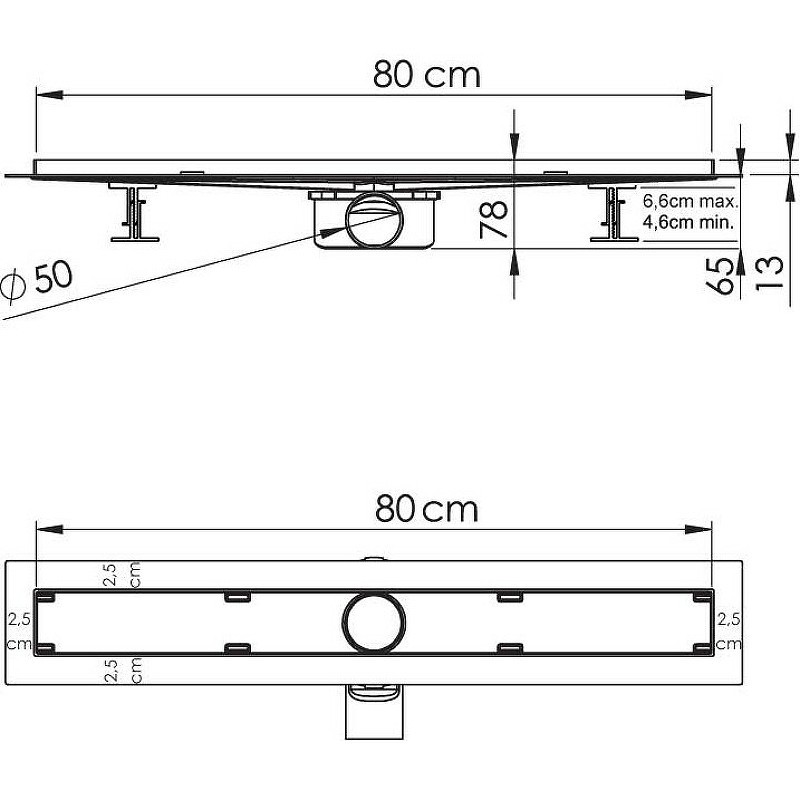 душевой лоток Vincea Almira-S 80 SAY.602.80.S.U