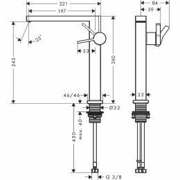 Смеситель для раковины Hansgrohe Tecturis E 73070140 Бронза