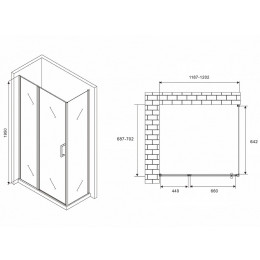 Душевой уголок Abber Sonnenstrand 120х70 AG04120MS-S70M