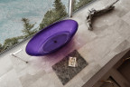 Ванна из полиэфирной смолы Abber Kristall 180х85 AT9702Amethyst Фиолетовая без гидромассажа