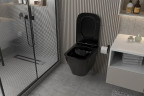 Комплект унитаза Abber Rechteck AC1201MB-AC0105-AC0121 с сиденьем Микролифт и клавишей смыва цвет Хром