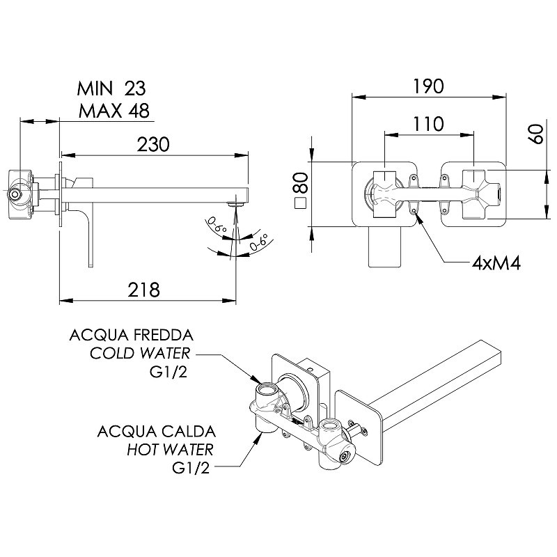 Смеситель для раковины Remer Absolute AU15PLBO