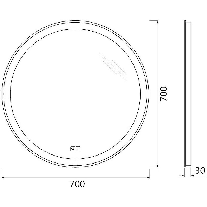 Зеркало BelBagno SPC-RNG-700-LED-TCH-PHONE с подсветкой