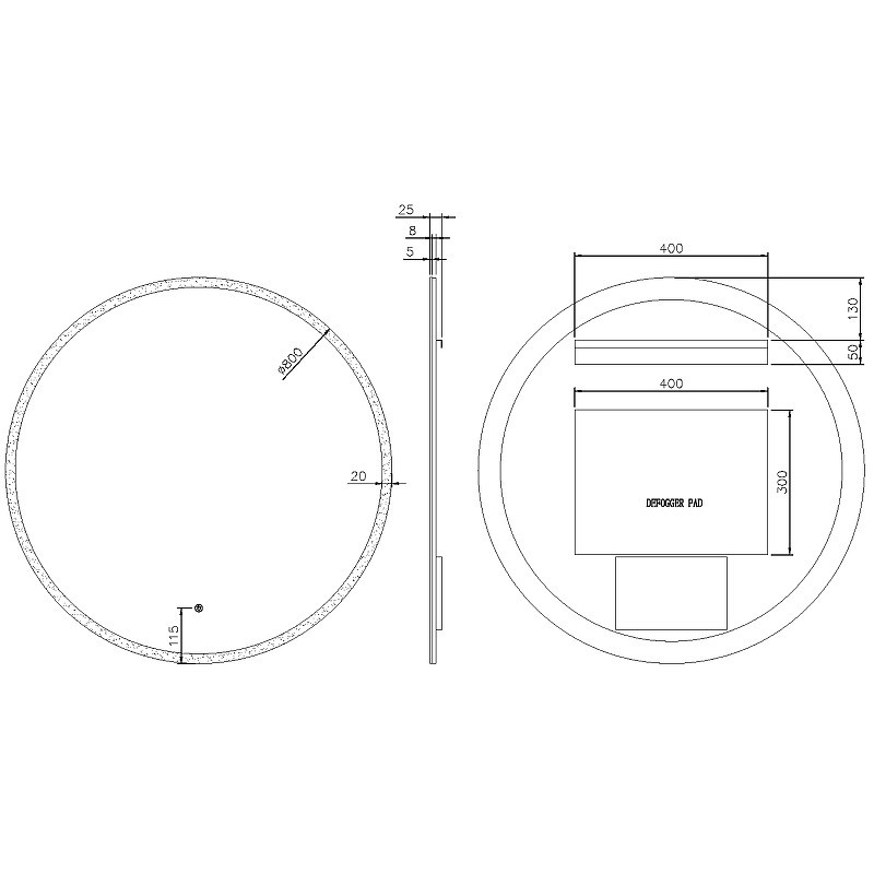 Зеркало Boheme Modern 80 545-80-B с подсветкой