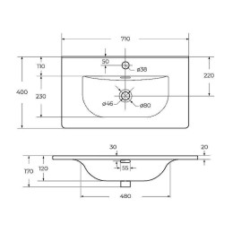 Раковина BelBagno 70 BB-8099-3-70