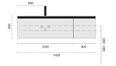 Тумба под раковину Boheme Armadi Art Quatro 2 140 790-M2-140-CM-RIB-MG подвесная