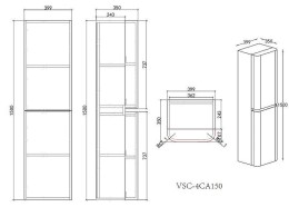 Шкаф пенал Vincea Каприз (Caprise) 40 L VSC-4CA150MG-L подвесной