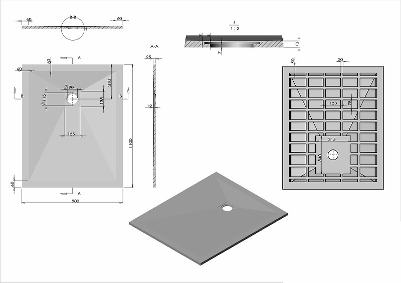 Душевой поддон из искусственного камня Vincea 110x90 VST-4SR9011W