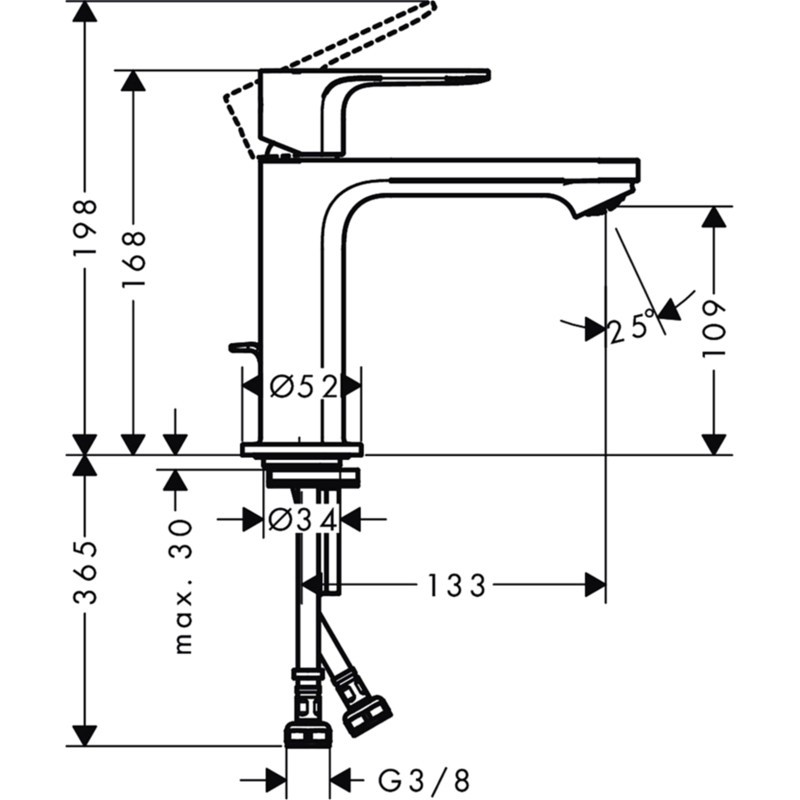 Смеситель для раковины Hansgrohe Rebris E 72557000