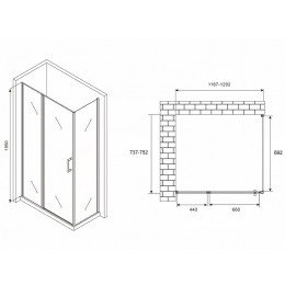 Душевой уголок Abber Sonnenstrand 120х75 AG04120MS-S75M