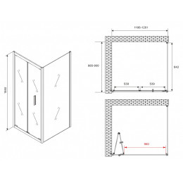 Душевой уголок Abber Sonnenstrand 120x90 AG07120B-S90B