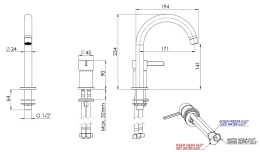 Смеситель для раковины Remer Metrica MC57XV цвет Сталь