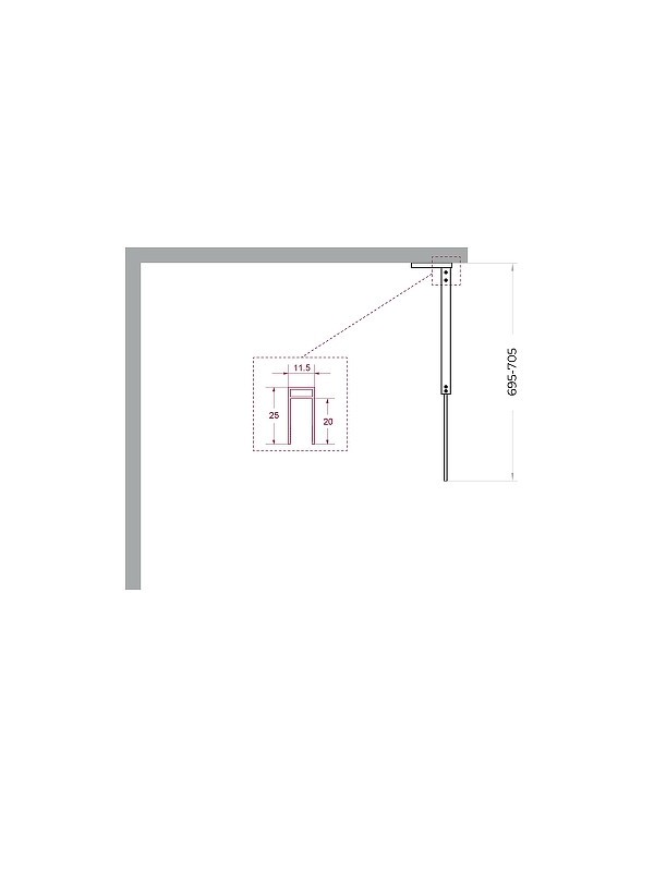 Душевая перегородка BelBagno Uno 70 UNO-L-1-TB-70-C-Cr