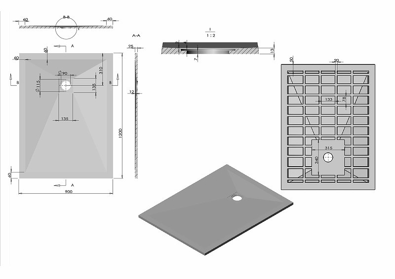 Душевой поддон из искусственного камня Vincea 120x90 VST-4SR9012A
