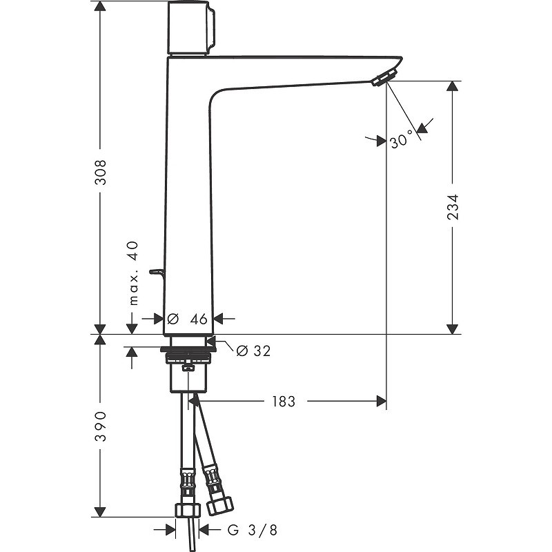 Смеситель для раковины Hansgrohe Talis Select E 71752000 Хром