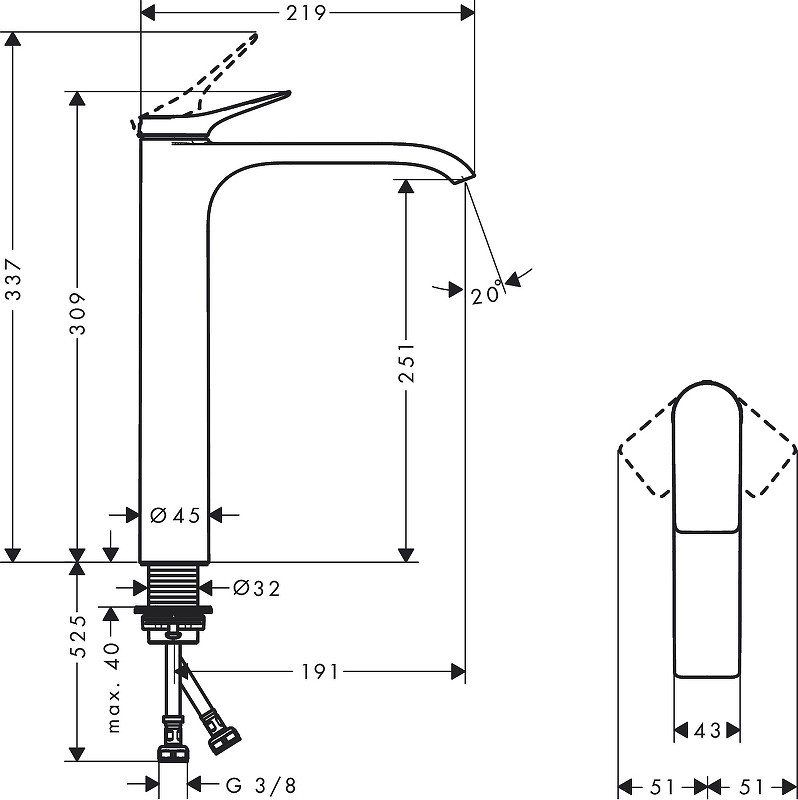 Смеситель для раковины Hansgrohe Vivenis 75042000 Хром