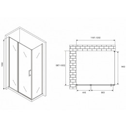 Душевой уголок Abber Sonnenstrand 120x100 AG04120MS-S100M