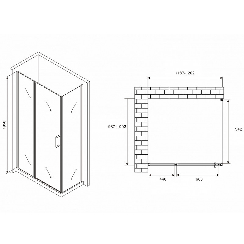 Душевой уголок Abber Sonnenstrand 120x100 AG04120MS-S100M