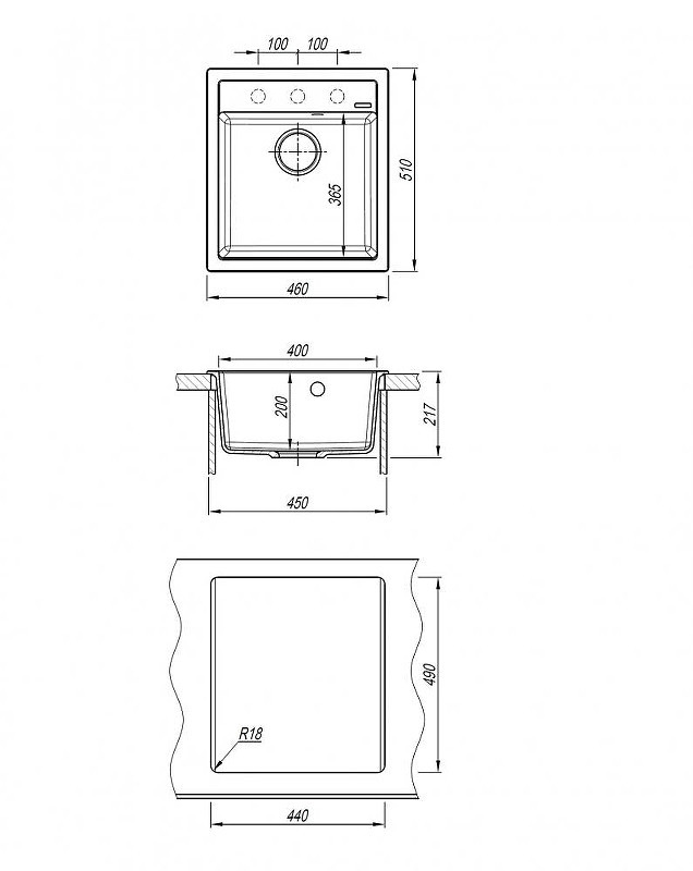 Кухонная мойка Abber Quarz 46 AQ2901W цвет Белый