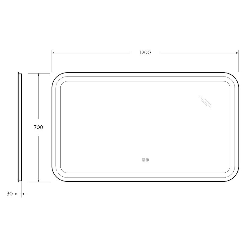 Зеркало Cezares Stylus 120 CZR-SPC-STYLUS-1200-700-TCH-WARM с подсветкой