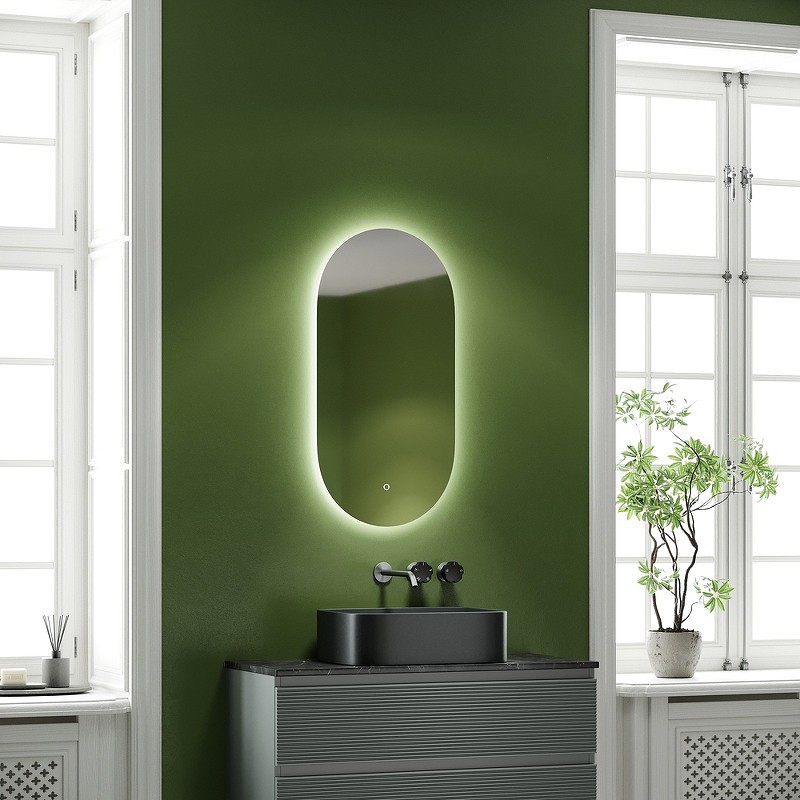 Зеркало Sancos Oval 45 OV45C с подсветкой с сенсорным выключателем и диммером
