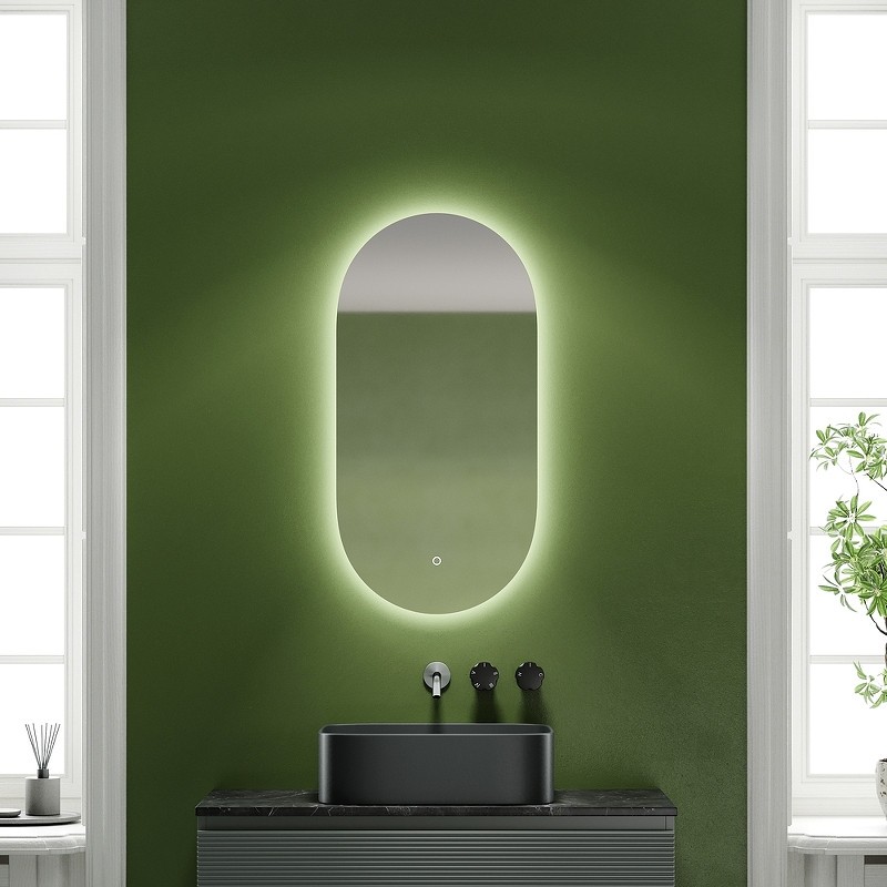 Зеркало Sancos Oval 45 OV45C с подсветкой с сенсорным выключателем и диммером